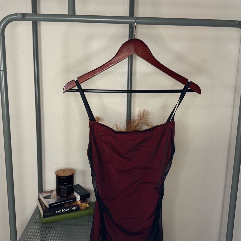Red/Black Sheer Maxi Dress